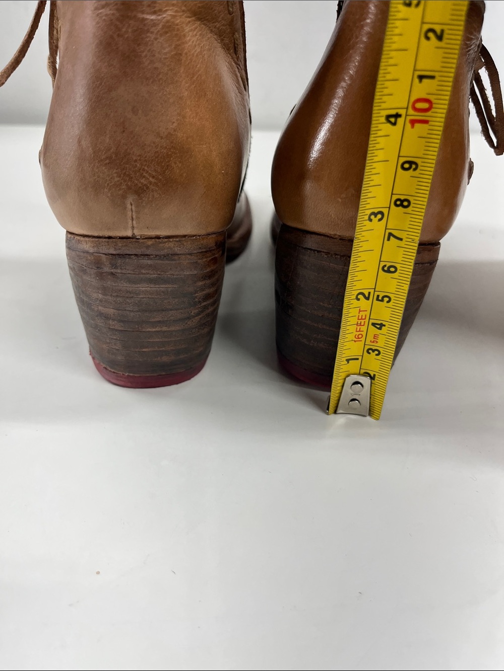 New BED STU Charis Tall Tan Leather Heeled Boots Size 6 - Picture 9 of 9